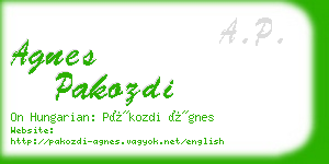 agnes pakozdi business card